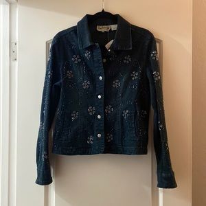 Flashback- Beaded Denim Jacket.  Size Small.